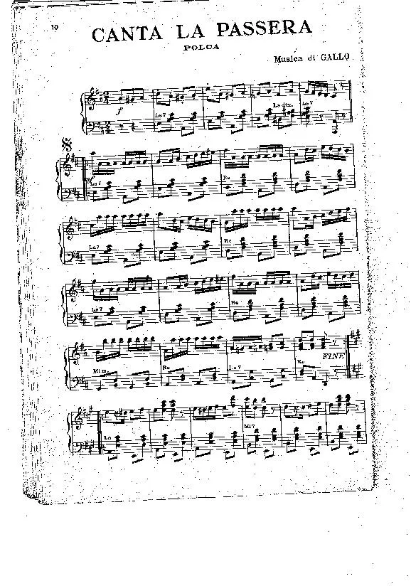 télécharger la partition d'accordéon Canta La Passera (Polka) (Accordéon) au format PDF