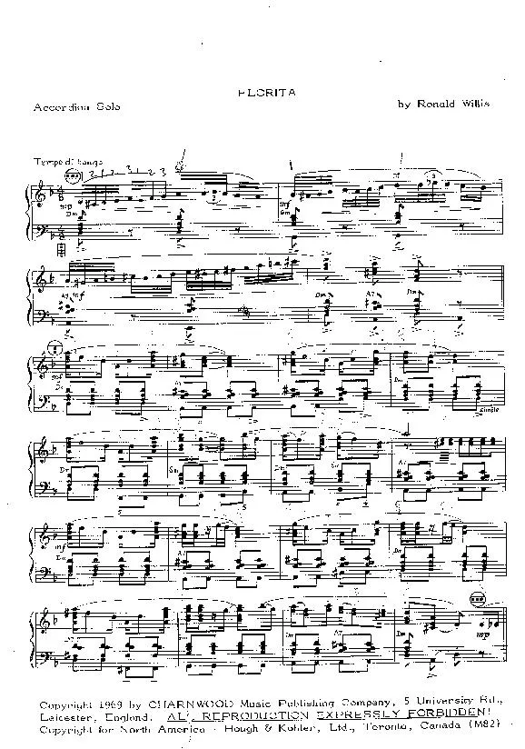 télécharger la partition d'accordéon Florita (Tango) au format PDF