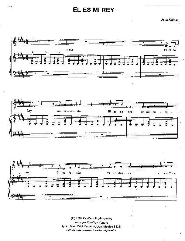télécharger la partition d'accordéon El es mi Rey (Chant : Marcos Witt) au format PDF