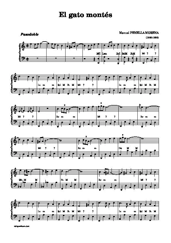 télécharger la partition d'accordéon El Gato Montès (Paso Doble) au format PDF