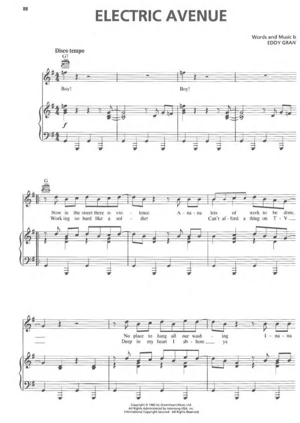 télécharger la partition d'accordéon Electric Avenue (Disco) au format PDF