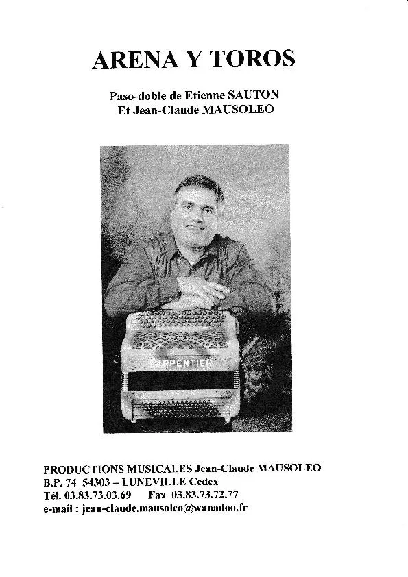télécharger la partition d'accordéon Aréna y toros (Paso Doble) au format PDF