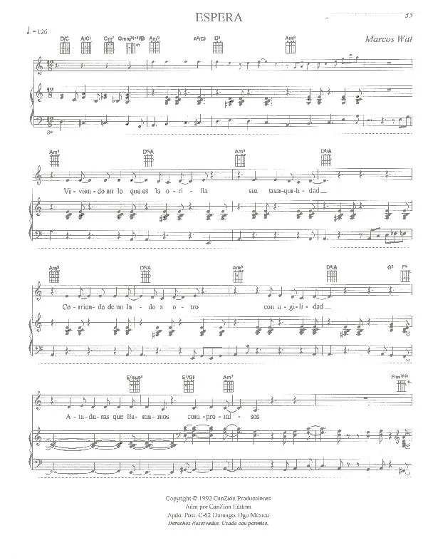 télécharger la partition d'accordéon Espera (Slow Rock) au format PDF