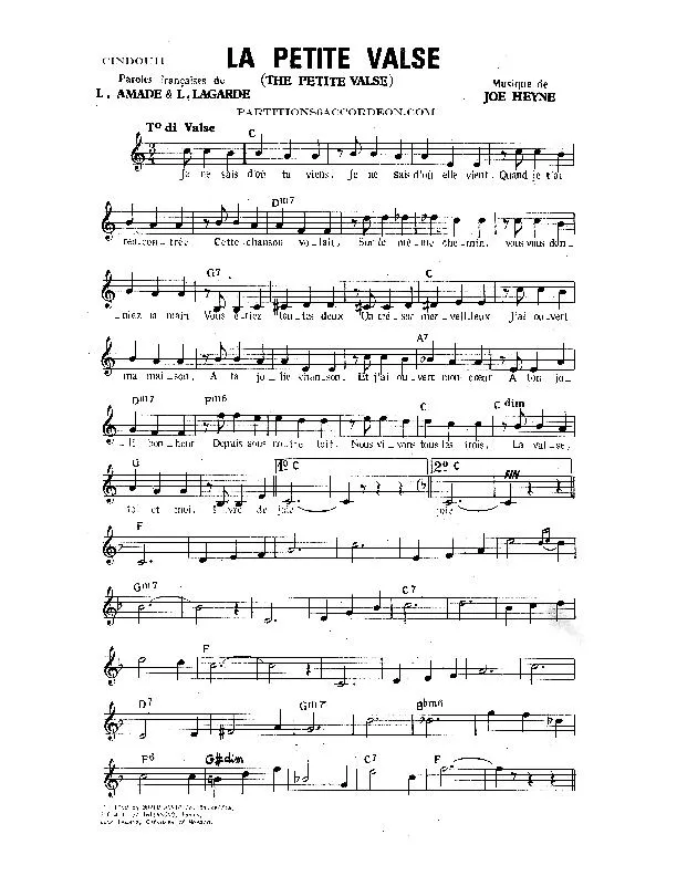 télécharger la partition d'accordéon La petite valse (The petite valse) au format PDF