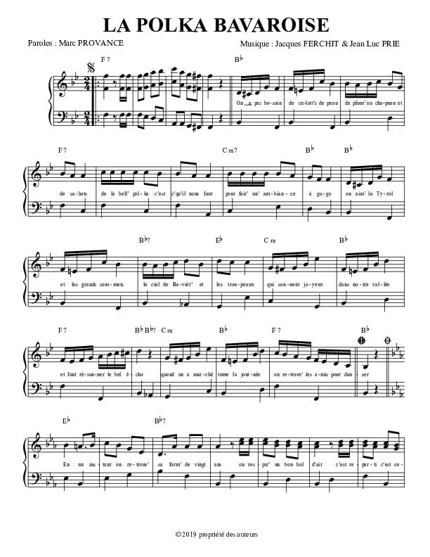 télécharger la partition d'accordéon La polka bavaroise au format PDF