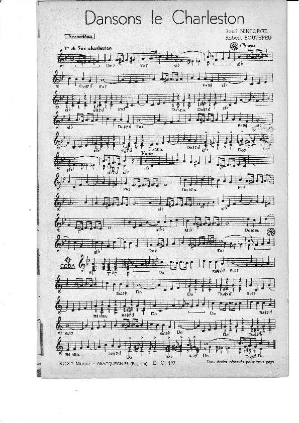 télécharger la partition d'accordéon Dansons le Charleston (Orchestration) au format PDF