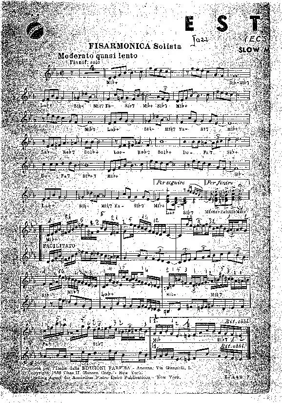 télécharger la partition d'accordéon Estasi (Ecstacy) (Slow Jazz) au format PDF