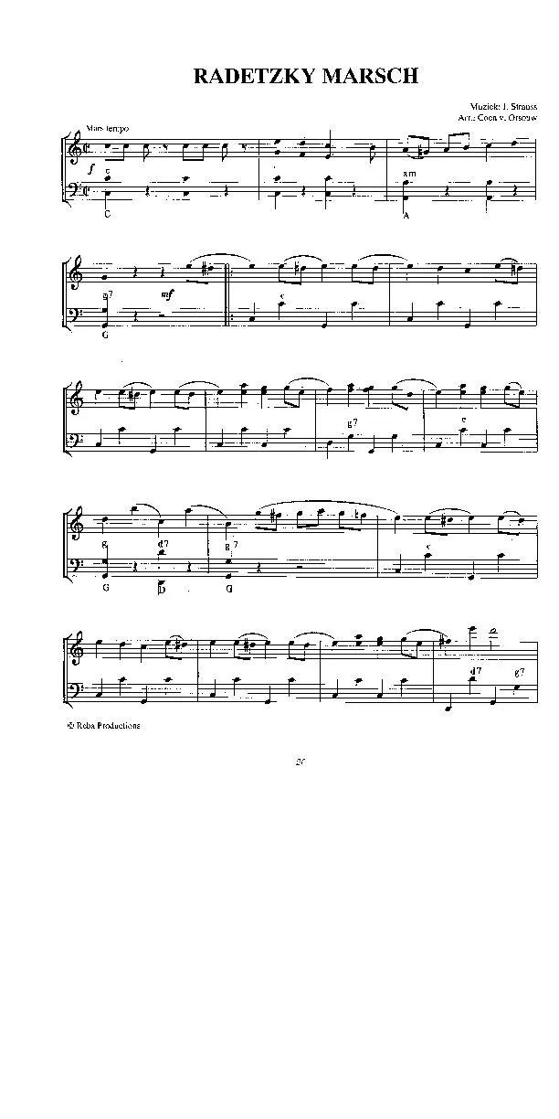 télécharger la partition d'accordéon Radetzky marsch (Arrangement : Coen van Orsouw) (Marche) au format PDF
