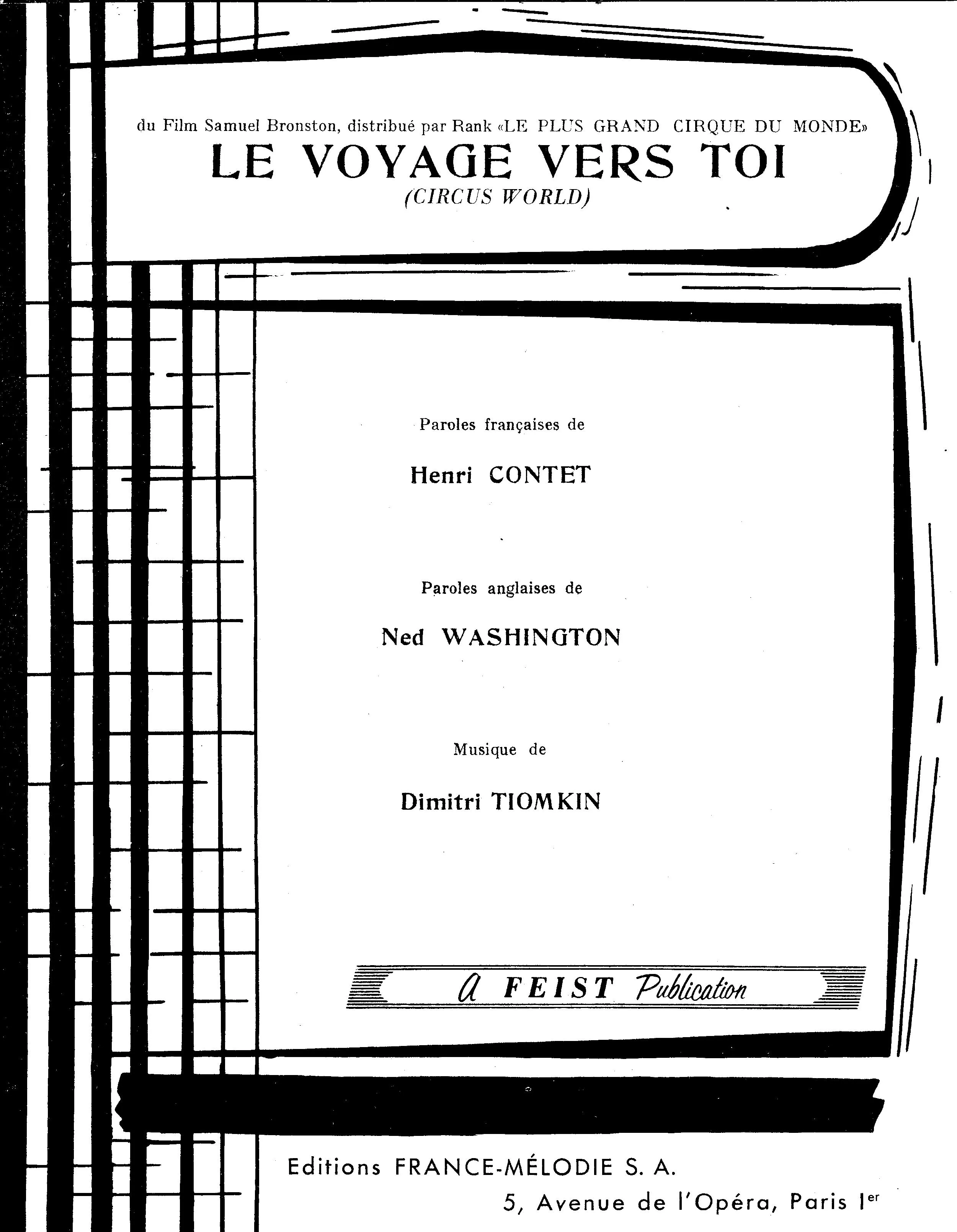 télécharger la partition d'accordéon Le voyage vers toi (Circus world) au format PDF