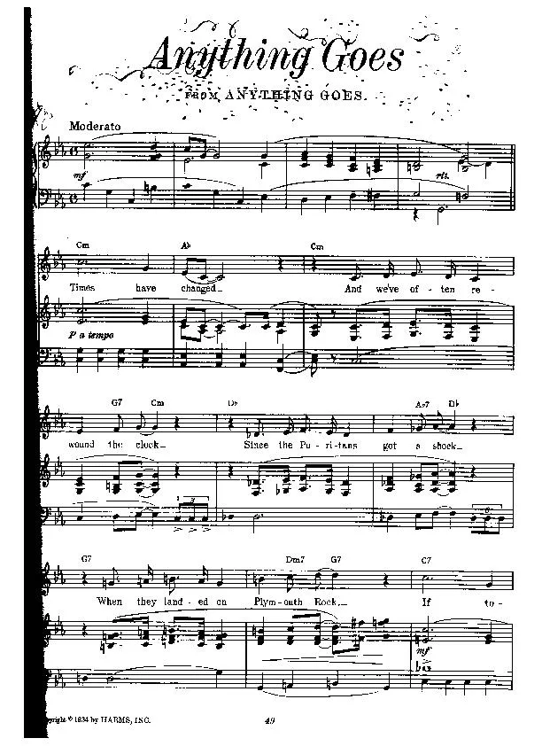 télécharger la partition d'accordéon Anything goes (Du Film : Anything goes) (Arrangement : Dr Albert Sirmay) (Fox-Trot) au format PDF