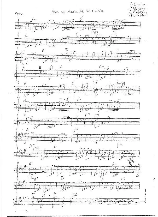 télécharger la partition d'accordéon Sous le soleil de Valencia (Paso Doble) (Partition Manuscrite) au format PDF