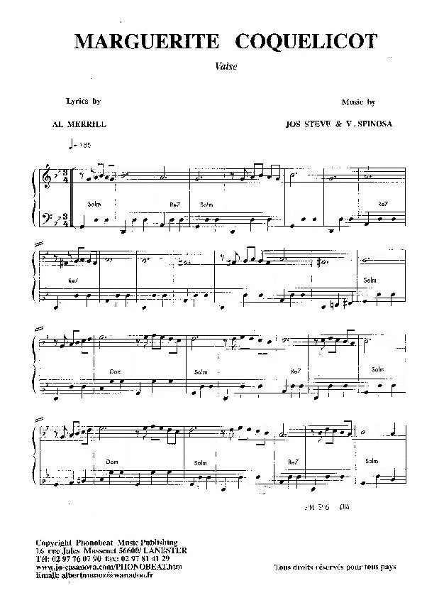 télécharger la partition d'accordéon Marguerite coquelicot (Valse) au format PDF