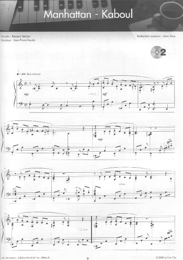 télécharger la partition d'accordéon Manhattan Kaboul (Arrangement : Aline Sans) (Pop) au format PDF