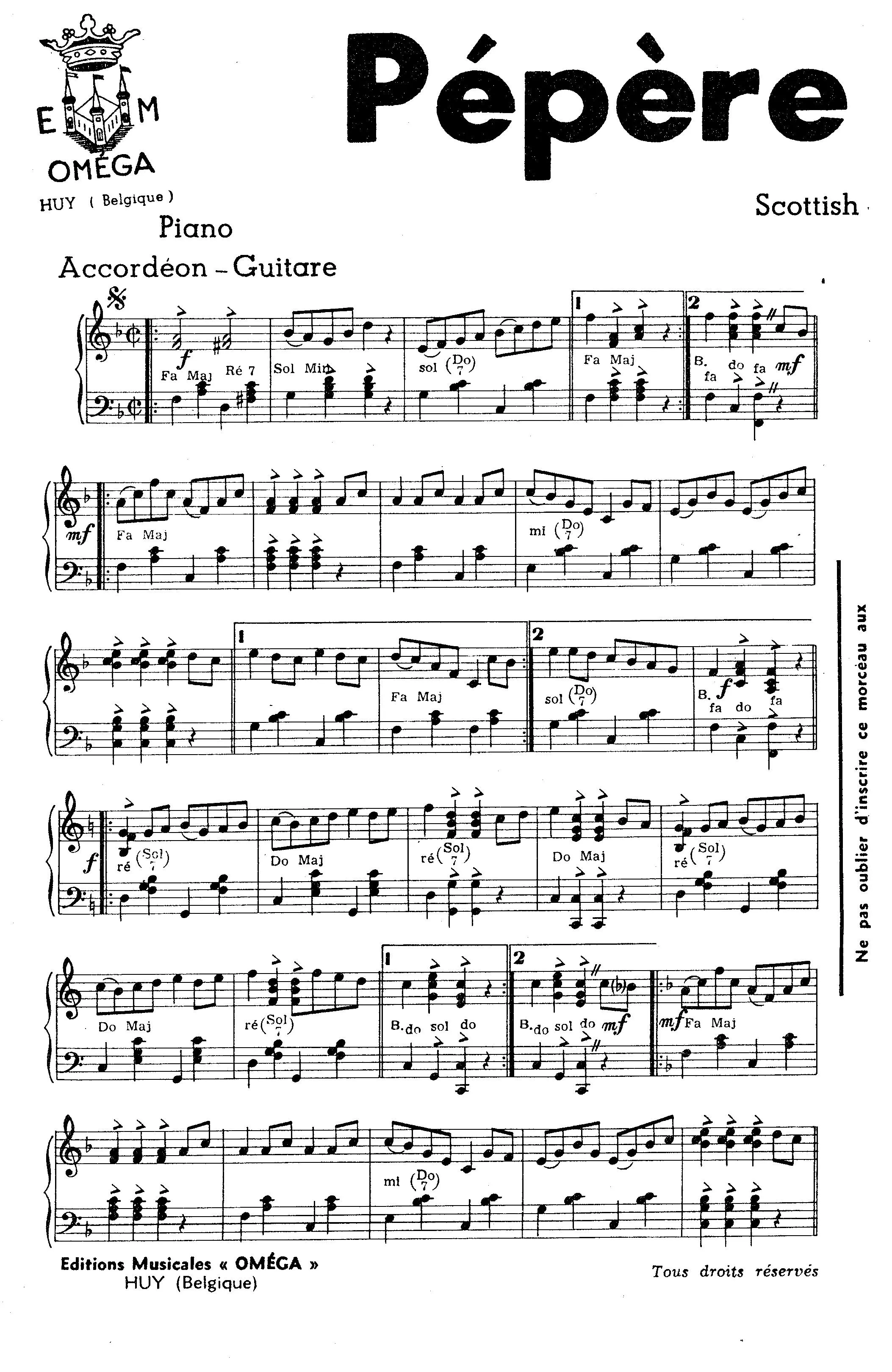 télécharger la partition d'accordéon Pépère Polka (Scottish) au format PDF