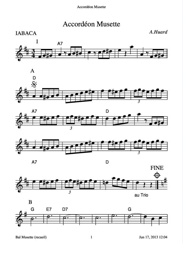 télécharger la partition d'accordéon Accordéon musette (Valse) au format PDF