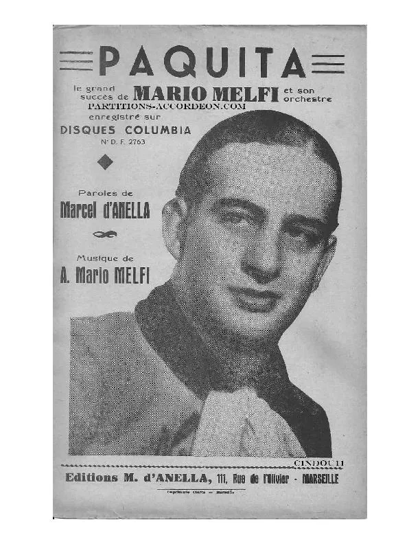 télécharger la partition d'accordéon Paquita (Tango Bohémien) au format PDF