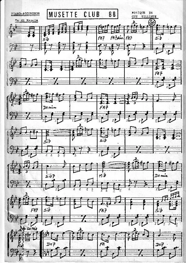 télécharger la partition d'accordéon Musette Club 88 (Marche) au format PDF