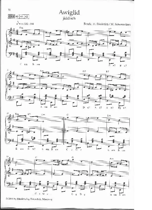 télécharger la partition d'accordéon Awiglid (Arrangement : Henner Diederich & Martina Schumeckers) (Klezmer) au format PDF
