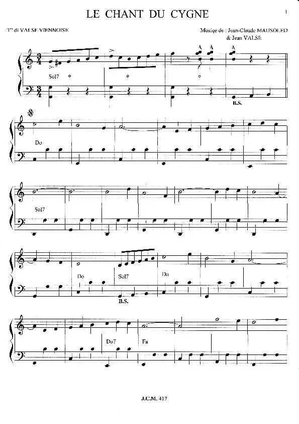 télécharger la partition d'accordéon Le chant du cygne (Valse Viennoise) au format PDF