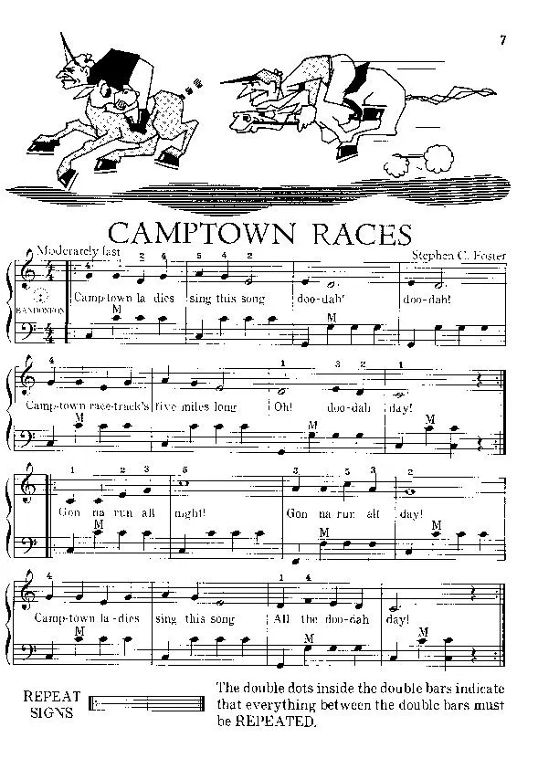 télécharger la partition d'accordéon Camptown Races (Chant : Johnny Cash) (Country Quickstep) au format PDF