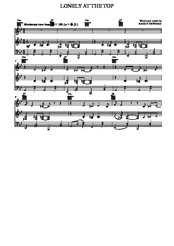 télécharger la partition d'accordéon Lonely at the top au format PDF