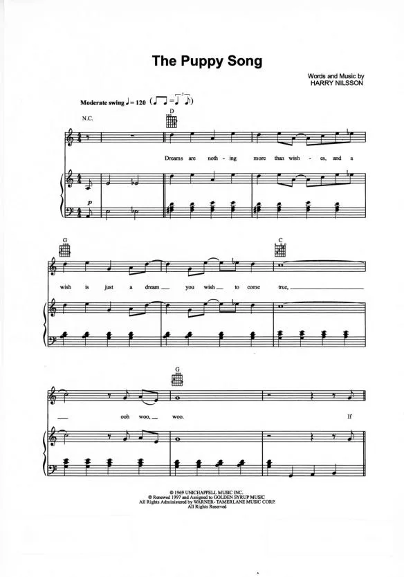 télécharger la partition d'accordéon The Puppy Song au format PDF