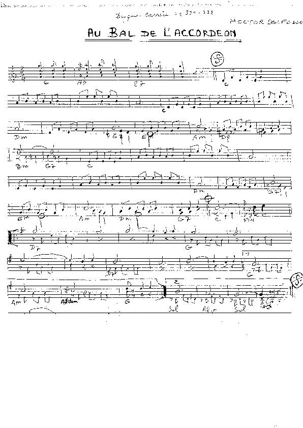 télécharger la partition d'accordéon Au bal de l'accordéon (Partition Manuscrite et Dédicacée) au format PDF