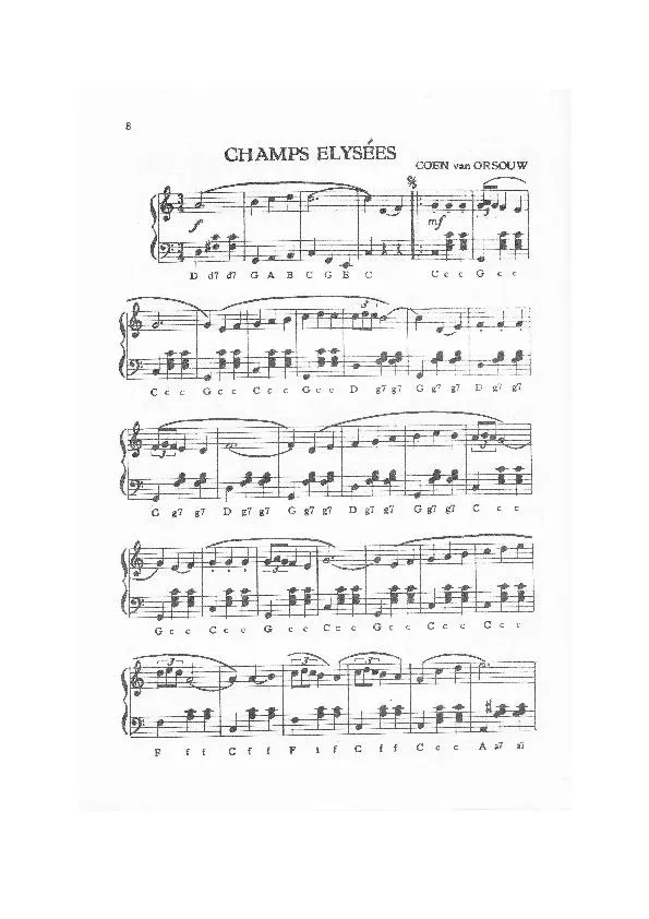 télécharger la partition d'accordéon Champs Elysées (Valse) au format PDF