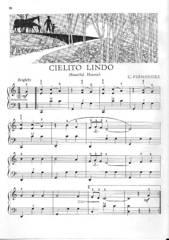 télécharger la partition d'accordéon Cielito Lindo (Beautiful Heaven) (My little Darling) (Valse) au format PDF