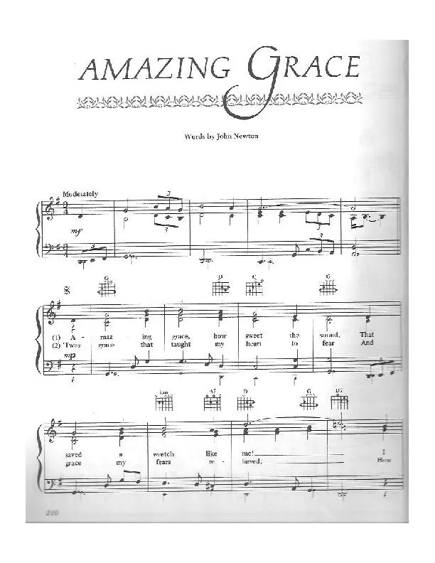 télécharger la partition d'accordéon Amazing Grace (Valse Lente) au format PDF