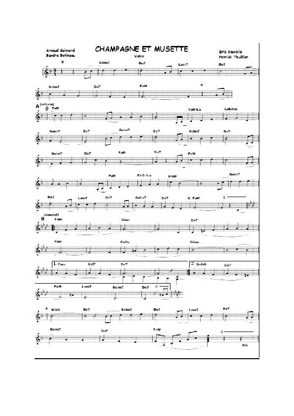 télécharger la partition d'accordéon Champagne et musette (Valse) au format PDF