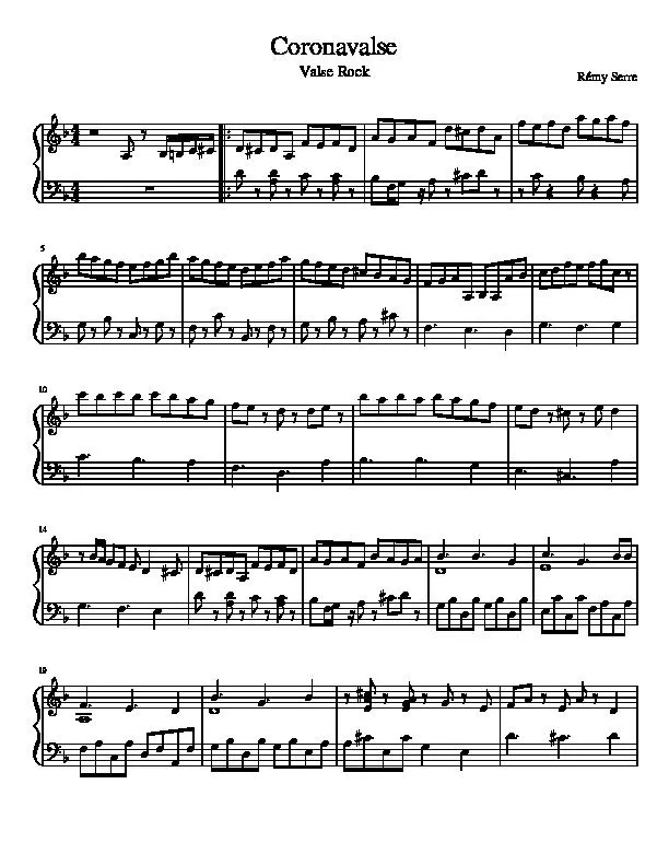 télécharger la partition d'accordéon Coronavalse (Piano) au format PDF