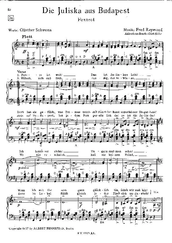télécharger la partition d'accordéon Die Juliska aus Budapest (Arrangement : Curt Mahr) (Accordéon) (Fox Trot) au format PDF