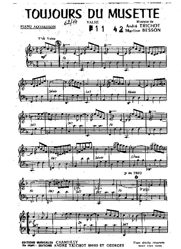 télécharger la partition d'accordéon Toujours du Musette (Valse) au format PDF