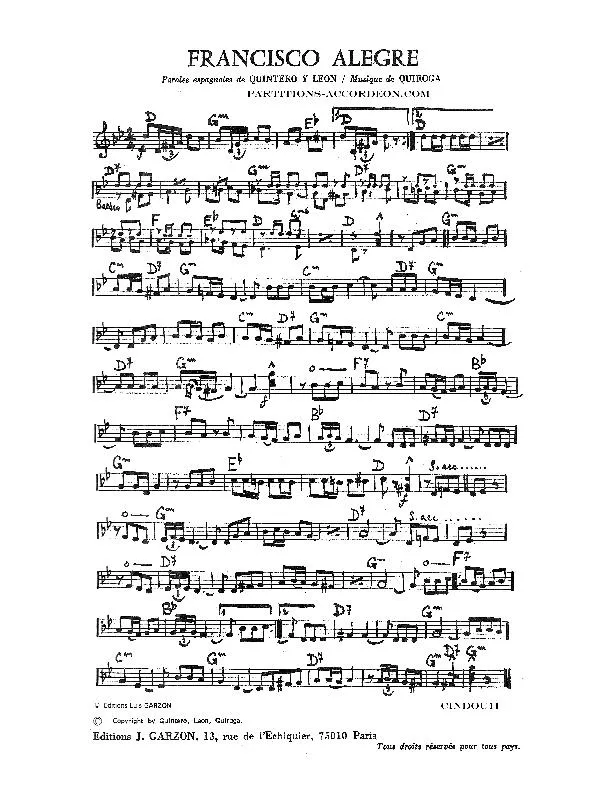 télécharger la partition d'accordéon Francisco Alegre (Paso Doble) au format PDF