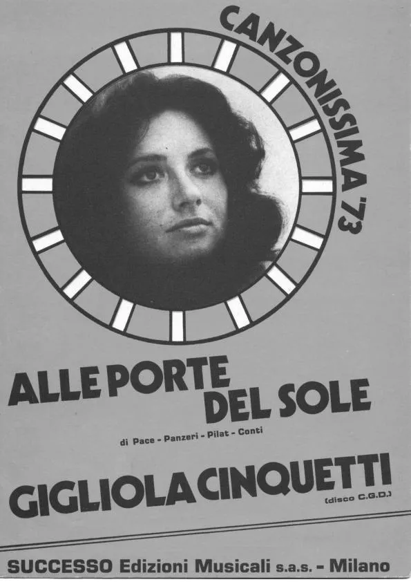 télécharger la partition d'accordéon Alle porte del sole (Chant : Gigliola Cinquetti) au format PDF