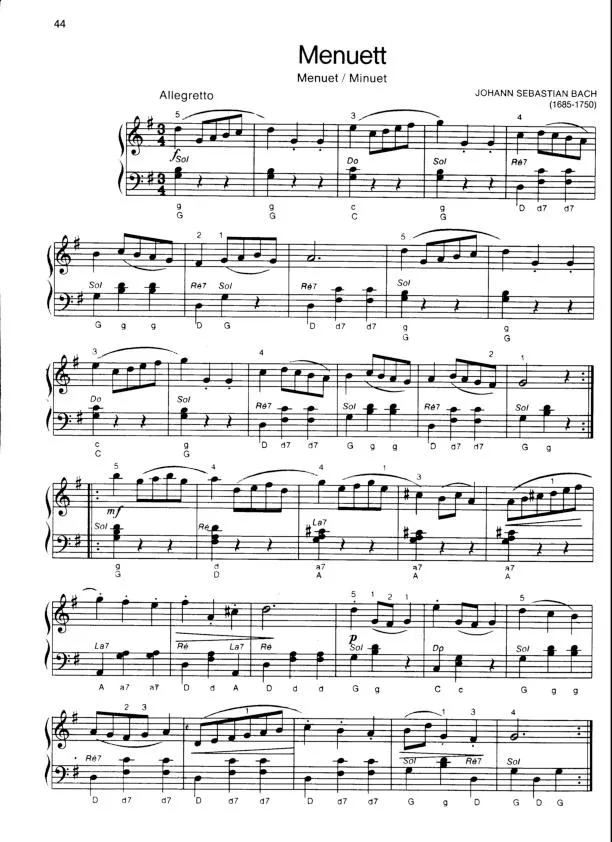 télécharger la partition d'accordéon Menuett (Menuet) (Arrangement pour accordéon) au format PDF