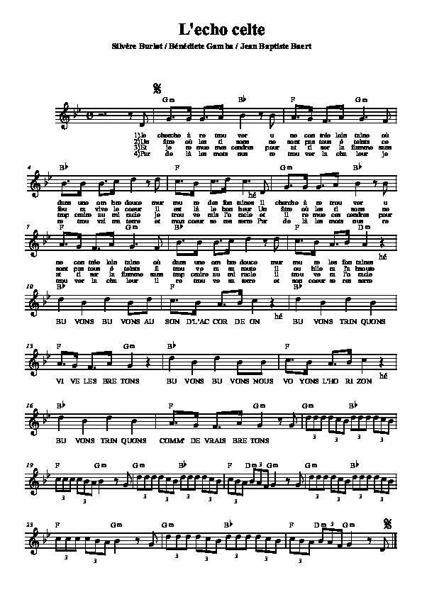 télécharger la partition d'accordéon L'écho Celte (Madison Celtique) au format PDF