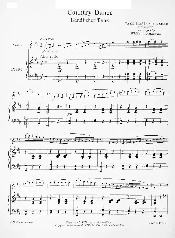 télécharger la partition d'accordéon Country dance (Ländlicher tanz) (Arrangement : Willy Burmester) (Valse) au format PDF