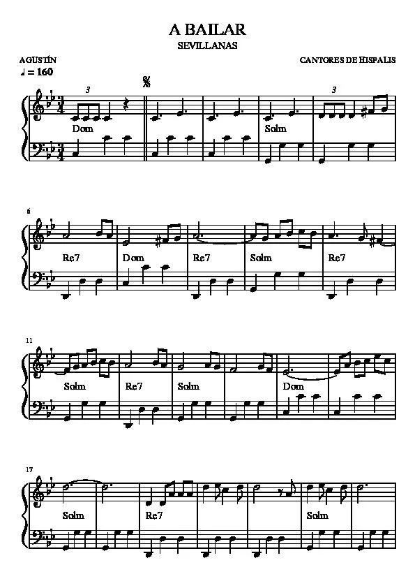 télécharger la partition d'accordéon A Bailar (Sevillanas) (Valse) au format PDF