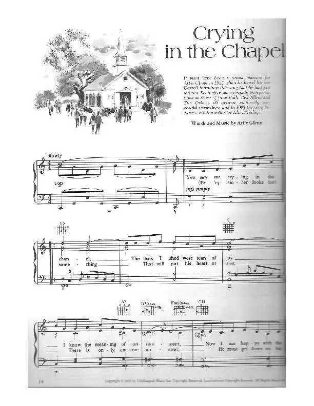 télécharger la partition d'accordéon Crying in the chapel (Interprètes : The Orioles / Elvis Presley) (Slow) au format PDF