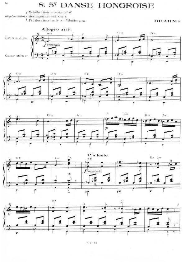 télécharger la partition d'accordéon Danse Hongroise n°5 (Hungarian dance n°5) (Arrangement Léo Laurent) (Marche) au format PDF