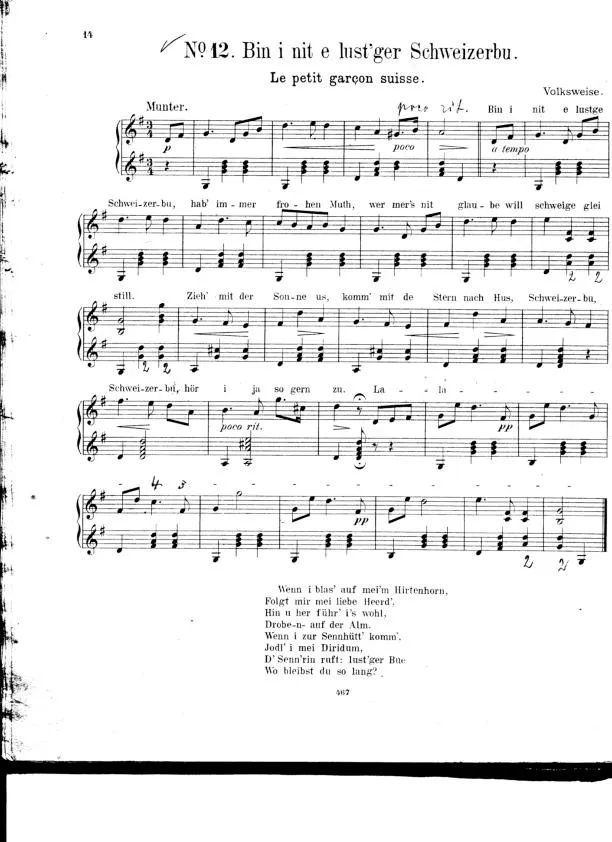 télécharger la partition d'accordéon Bin i nit e lust'ger Schweizerbu (Le petit garçon Suisse) (Valse Lente) au format PDF