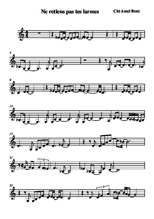 télécharger la partition d'accordéon Ne retiens pas tes larmes (Chant : Amel Bent) (Relevé) au format PDF