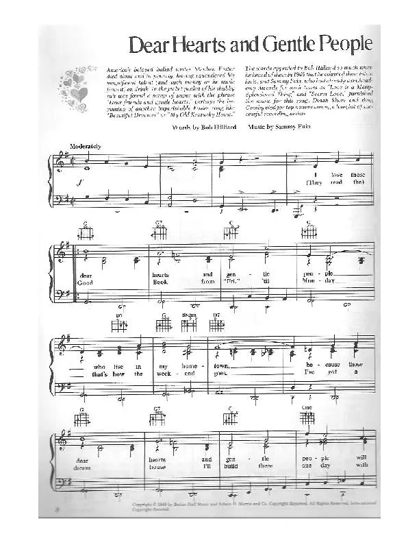 télécharger la partition d'accordéon Dear Hearts and Gentle People (Chant : Dinah Shore / Bing Crosby) (Fox-Trot) au format PDF