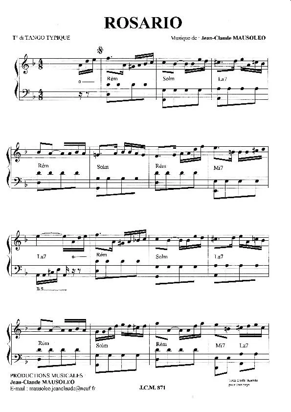 télécharger la partition d'accordéon Rosario (Tango Typique) au format PDF