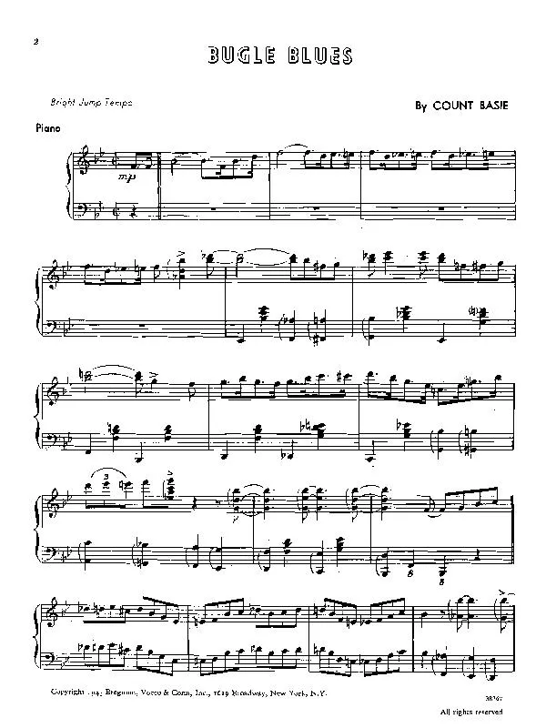 télécharger la partition d'accordéon Bugle Blues (Piano) au format PDF