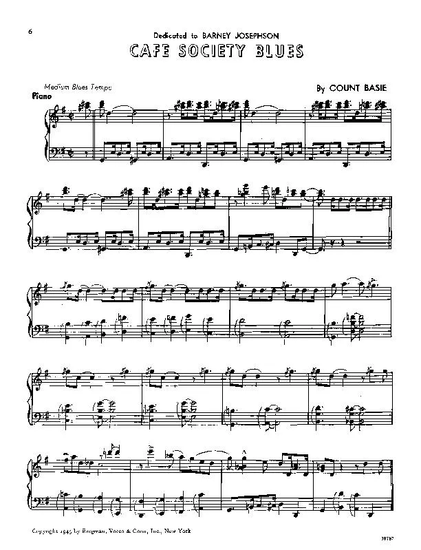 télécharger la partition d'accordéon Café Society Blues (Piano) au format PDF