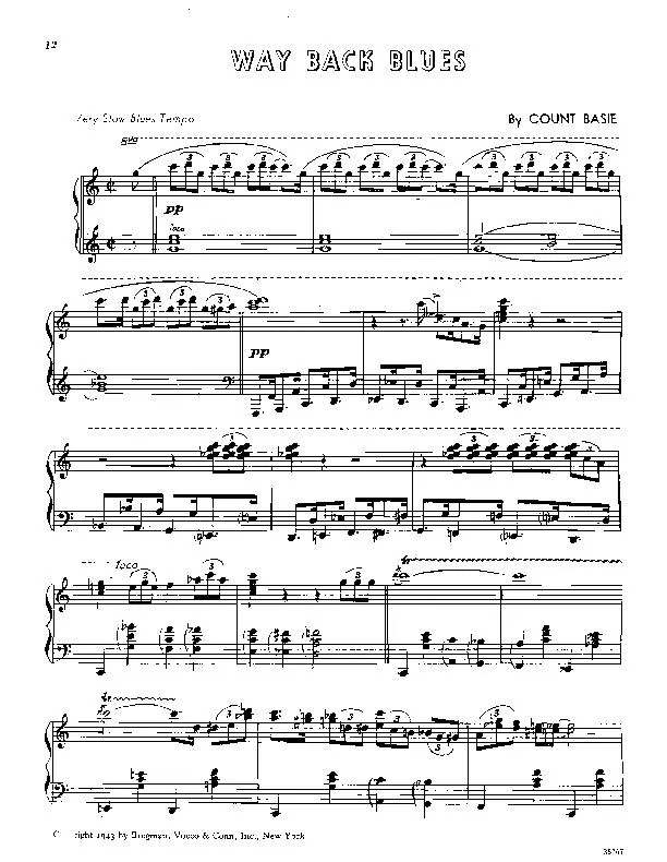 télécharger la partition d'accordéon Way Back Blues au format PDF