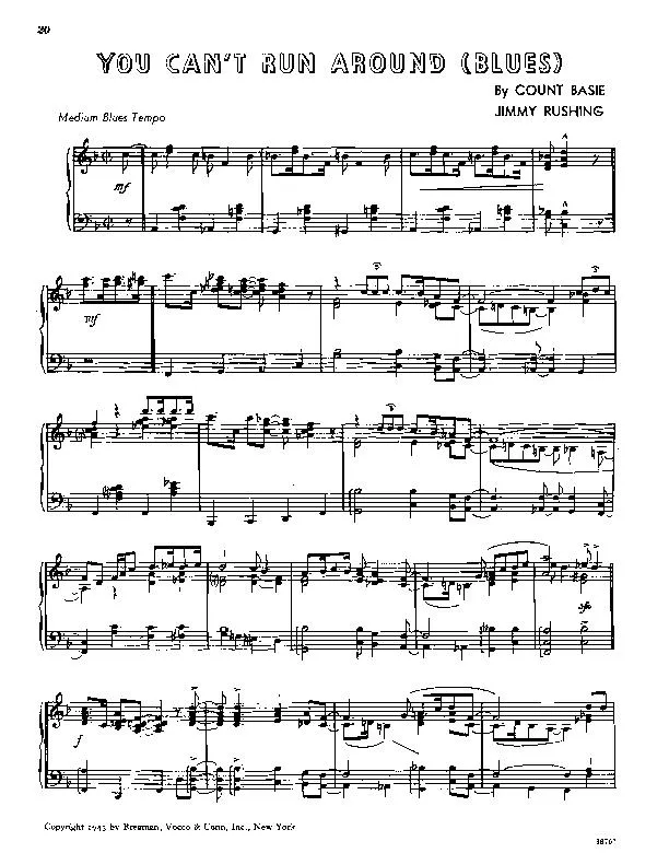 télécharger la partition d'accordéon You can't run around (Piano) au format PDF